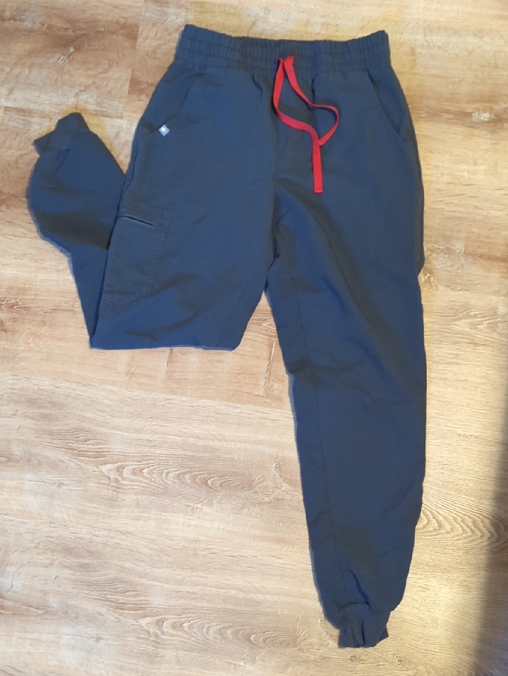 Figs Gray Joggers with Red Drawcord
